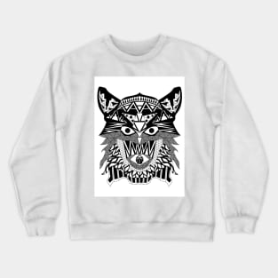 wolf rock pack in ecopop tribal wallpaper artwork Crewneck Sweatshirt